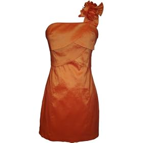 Buy One Shoulder Ruffle Strap Knee-length Taffeta Sheath Dress