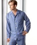 Club Room Cotton Boxed Blue Check Pajama Set