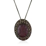 Rachel Leigh Adorned Plum Colored Statement Pendant