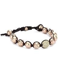 Tai Rose Gold Hammered Ball with Pave Swarovski Crystal Ball Bracelet