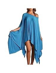 Sexy Short Sleeves Scoop Neck Asymmetric Flowy Cotton/Polyester/Spandex Club Dress/Party Dress/Tunic 