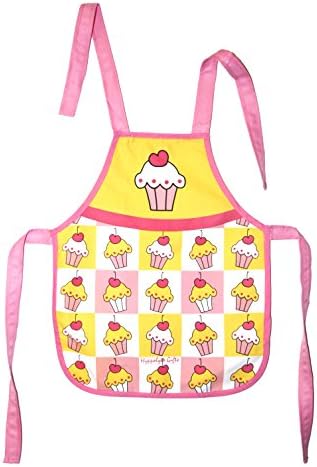 Hippolyta Gifts Cotton Children's Apron Yellow and Pink Cupcakes