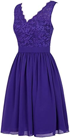 Acmegown V-neck lace Short Bridesmaid Dress Chiffon Party prom Dress£¨12£¬Dark Purple£©