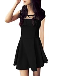 A-line Polyester Sleeveless Round Neck Above the Knee Mesh Stretchy Mother-of-the-Bride Dress 