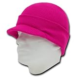 by Decky HOT PINK CURVED VISOR BEANIE JEEP CAP CAPS HAT HATS