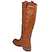 Brinley Co. Womens Regular and Wide-Calf Knee-High Ankle-Strap Riding Boot