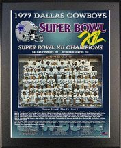 1977 Dallas Cowboys Super Bowl XII Champions 11 x 13 Plaque from Healy Pro