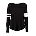 Lisingtool Women's Casual Loose Blouse Long Sleeve T-shirt (L, Black)