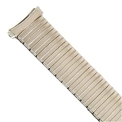 Watch Band Expansion Metal Stretch Silver Color Curved Ends fits 16mm to 20mm