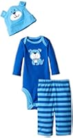 Gerber Baby Boys' Three-Piece Bodysuit, Cap, and Pant Set
