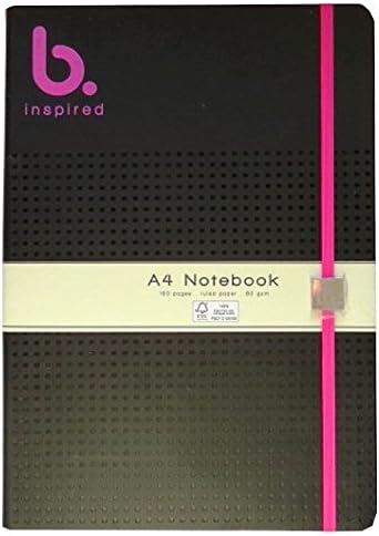 A4 PU Leather Embossed Casebound Notebook - "B Inspired" range - Pink - 160 Pages - Ruled - Size 11.7 X 8.3