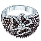 1 1/2 Carat Pave Chocolate & White Diamond 10k White Gold Right Hand Ring