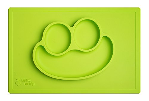 Baby Turnip Fun Meal Placemat (Lime) - Silicone Placemat for Kids, Toddlers & Baby Plate