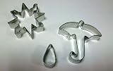 Umbrella, Rain Drop & Sun Cookie Cutters