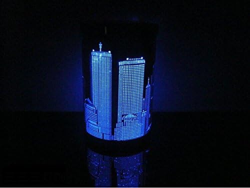 AlphaMY Wireless LED solar Lamp stainless steel Photosensitive light Sensor Color Changing Bedside Night Lamp Aisle corridor building pattern Baby Nursery Kids Bedroom Décor Safelights Darkroom Supplies