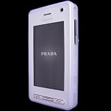 がうがう！ NTTドコモ L852i PRADA Phone by LG 専用 「シリコンケース クリアー・ホワイト」 「液晶保護シート」 セット DL851SA-CWの画像