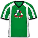 American Flag Recycle Sign Mens Sports T-shirt, Funky Trendy Go Green Statements Sport Shirt