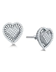 0.30 cttw. Diamond Micro Pave Heart Earring 10K White Gold