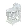 Badger Basket Company Portable Bassinet 'N Cradle with Toybox Base - White Batiste