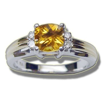 Buy .10CT 6MM CHECKERCUT CITRINE TWOTONE RING by Rubin Arthur and Co.