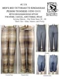 1850s - 1910s Men's Mid-Victorian to Edwardian Period Trousers with Knickerbocker Option Pattern