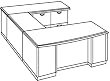 Office Furniture DMI - Right Executive U-Shaped Personal File Desk - Transitional Office Furniture - 7225-607