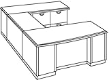 Office Furniture DMI - Right Executive U-Shaped Personal File Desk - Transi ....