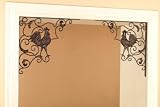 French ROOSTER Metal shelf BRACKETS Set 2 Two Home Decor Corner Door Trim Wall Set NEW