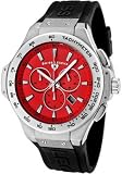 Men039s Maverick Chronograph Red Dial Stainless Steel Case Black Rubber on sale