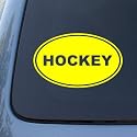 HOCKEY EURO OVAL - Sports - Vinyl Car Decal Sticker #1716 | Vinyl Color: Yellow