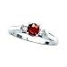 3 Diamond Ring 0.08 ct. with 5/8 ct. Ruby in 14K White Gold