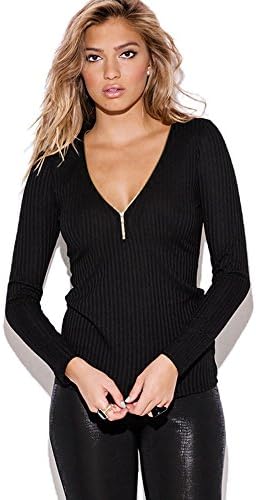 Ribbed Long Sleeve Top Black