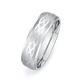 14k White Gold Custom Made 6.5 mm Comfort Fit Dome Wedding Band, w/ Celtic Knot Pattern (Sizes 5- 17) 14k White Gold Custom Made 6.5 mm Comfort Fit Dome Wedding Band, w/ Celtic Knot Pattern (Sizes 5- 17)