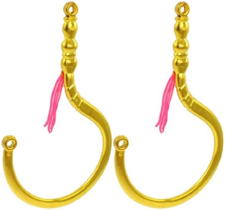 2 Pairs Home Gold Tone Plastic Mosquito Curtain Net Hook Hanger