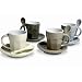 4 Espressotassen aus Keramik mit L�ffelhalterung und Untertasse im Retrolook