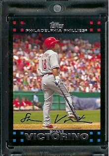 2007 Topps Limited Edition Shane Victorino Philadelphia Phillies Baseball Card #PHI4 - Mint Condition - In Protective Display Case!