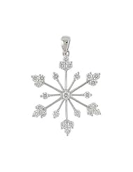 14K White Gold .77 Ct Diamond Snowflake Pendant (chain NOT included)