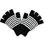FINGERLESS BLACK & WHITE STRIPED STRETCHY KNIT GLOVES