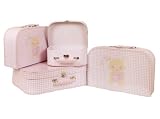 Travel Case Set, 4 Nesting, Baby Tuc Tuc Collection-pink 13 3/4"x 9"x4"