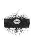Maddalena Marconi Jeweled Black Feather Evening Satin Clutch
