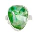 Sterling Silver Free-Form Green Fluorite Adjustable Ring by Sajen