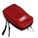 Cosmos Red Fashionable/Handy Nylon zipped padded case bag pouch with carabi ....