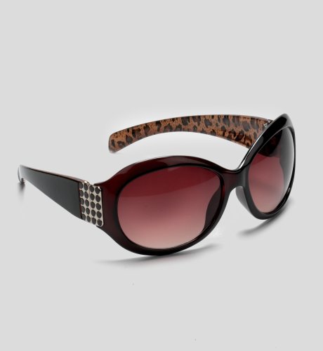 Animal Print Round Lens Sunglasses