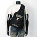 MENS RARE VINTAGE LOOK UNBALANCED MILITARY BACKPACK SLING BAG EB005 BLACK