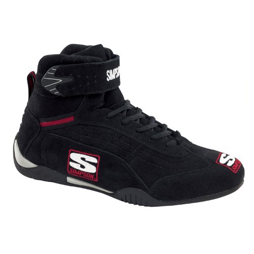 Simpson Racing AD120BK Adrenaline Black Size 12 SFI Approved Driving Shoes On Sale