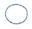 Anklet - A70 - Stretch 4mm Swarovski (tm) Crystal and Silver Tone Heishi Beads ~ Sapphire