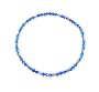 Anklet - A70 - Stretch 4mm Swarovski (tm) Crystal and Silver Tone Heishi Beads ~ Sapphire