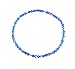 Anklet - A70 - Stretch 4mm Swarovski (tm) Crystal and Silver Tone Heishi Beads ~ Sapphire