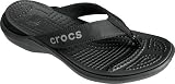 crocs Women's Capri Thong,Black/Black,4 M