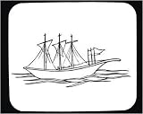 Decorated Mouse Pad with flags, black and white, Poland, ship, Europe, sailboat, boat, sailing